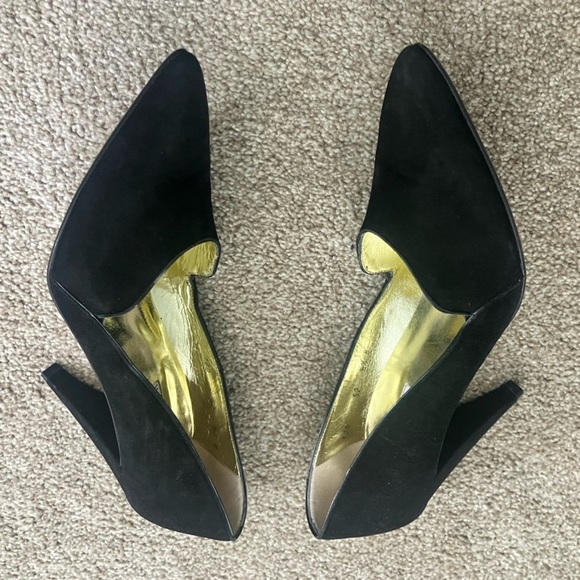 Walter Steiger Black Velour Pointed Toe Pumps Size 81/2 B - Picture 4 of 6